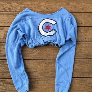Chicago Cubs Cropped Vintage Sweatshirt Small